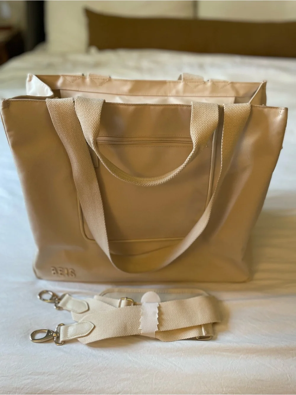 BEIS The East to West Cream Tote with Detachable Strap